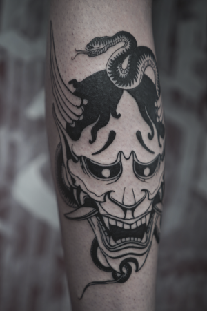 Tattoo Eines Teufels Mit Schlange - BerlinInk